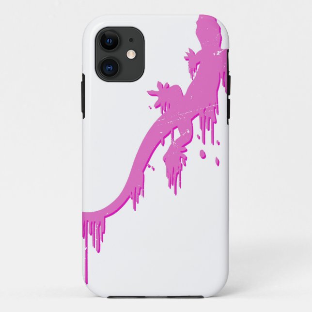 Distressed Pink Salamander With Paint Drip Case-Mate iPhone Case (Back)