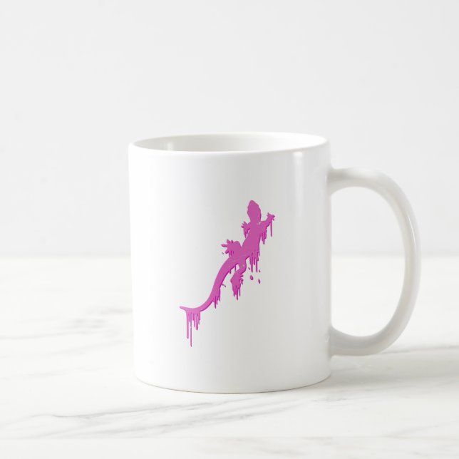 Distressed Pink Salamander With Paint Drip Coffee Mug (Right)