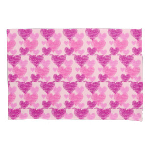 Distressed Pinks Heart Collage Pillowcase