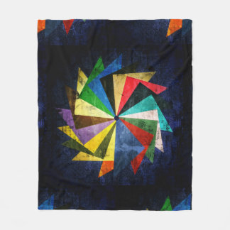 Distressed Pinwheel Design Fleece Blanket