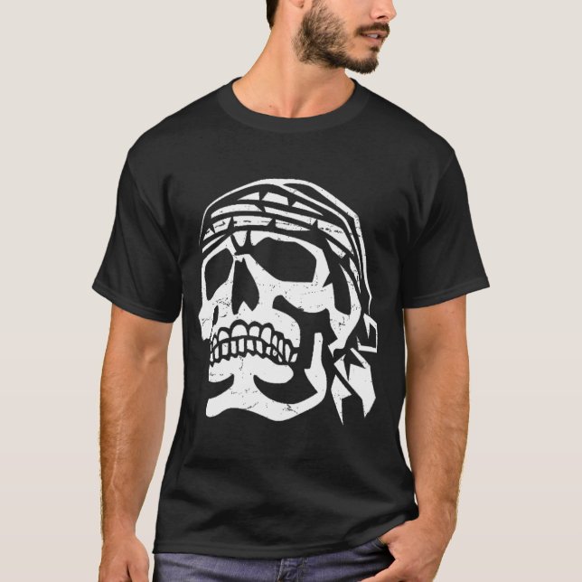 Distressed Pirate Skull T-Shirt (Front)