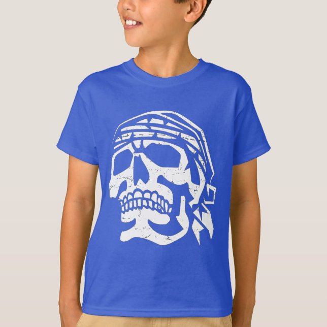 Distressed Pirate Skull T-Shirt (Front)