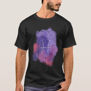 Distressed Pisces Zodiac Sign Birth Month Symbol M T-Shirt