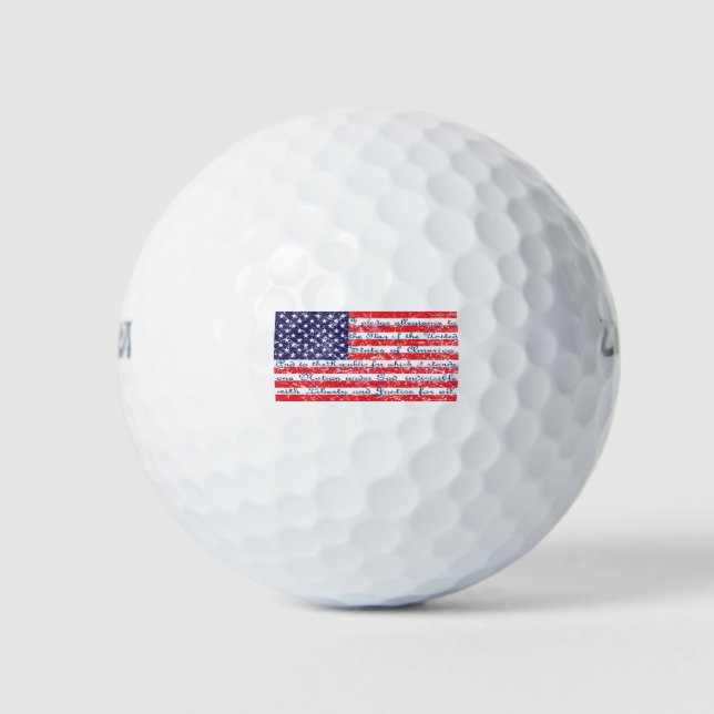 Distressed-Pledge-Flag Golf Balls (Front)