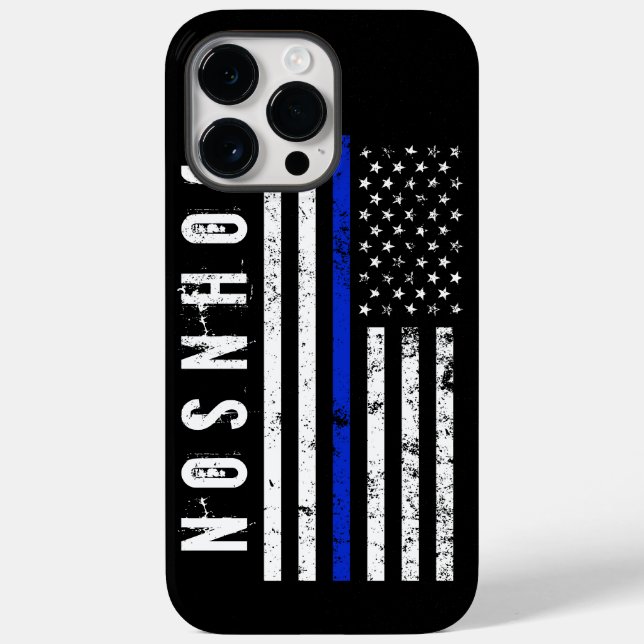 Distressed Police Style American Flag Personalised Case-Mate iPhone Case (Back)