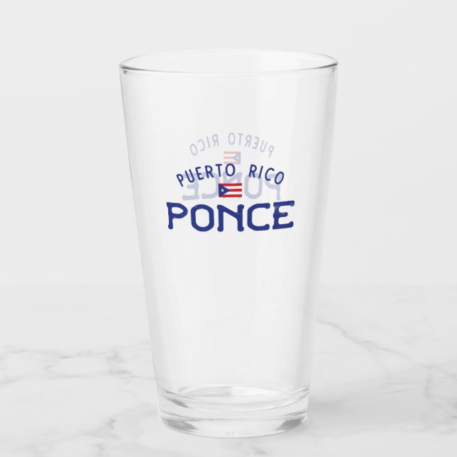 Distressed Ponce Puerto Rico Glass (Front)