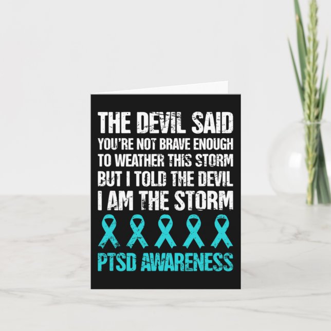 Distressed Post Traumatic Stress Ptsd Awareness  Card (Front)