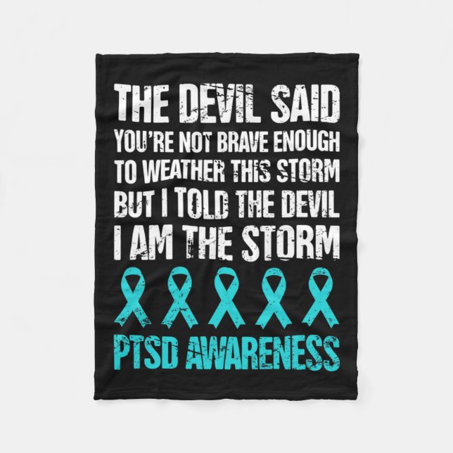 Distressed Post Traumatic Stress Ptsd Awareness  Fleece Blanket (Front)
