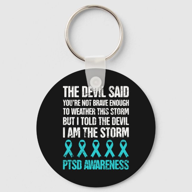 Distressed Post Traumatic Stress Ptsd Awareness  Key Ring (Front)
