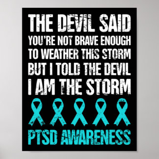 Distressed Post Traumatic Stress Ptsd Awareness  Poster