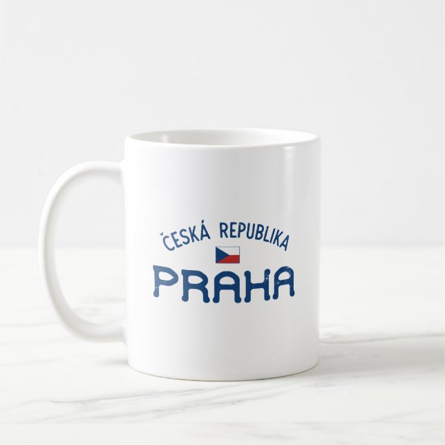 Distressed Prague Czech Republic (Praha) Coffee Mug (Left)