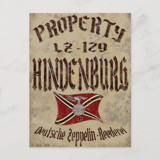 Distressed Property Of Hindenburg Poster Postcard