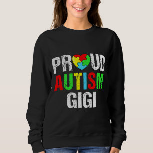 Distressed Proud Autism Gigi Heart Family Matching Sweatshirt
