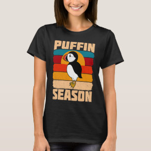 Distressed Puffin Season Retro Vintage Sunset T-Shirt