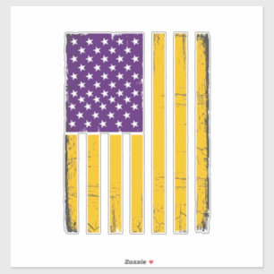 Distressed Purple and Gold American Flag Vector De