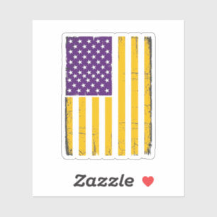 Distressed Purple and Gold American Flag Vector De