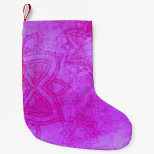 Distressed Purple Mandala Pattern Small Christmas Stocking