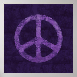 Distressed Purple Peace Sign