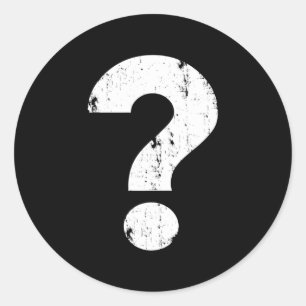 Distressed Question Mark Classic Round Sticker