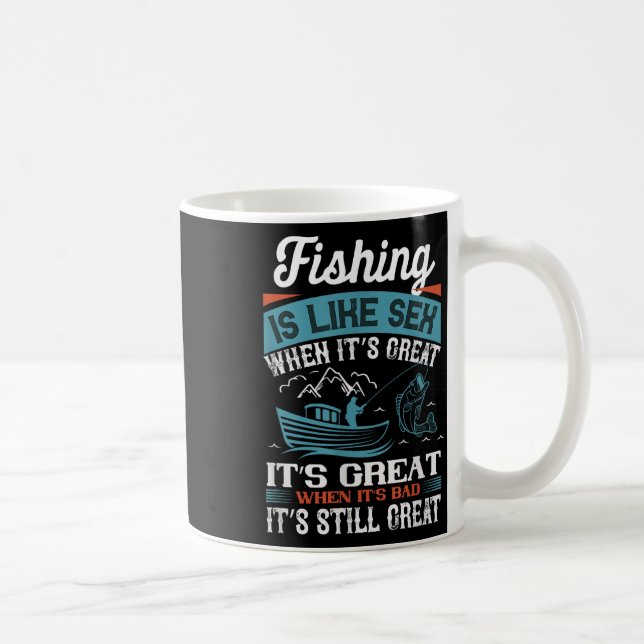 Distressed Quote Fishing Is Like When Its Great  Coffee Mug (Right)