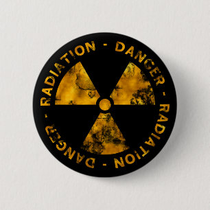Distressed Radiation Symbol Button