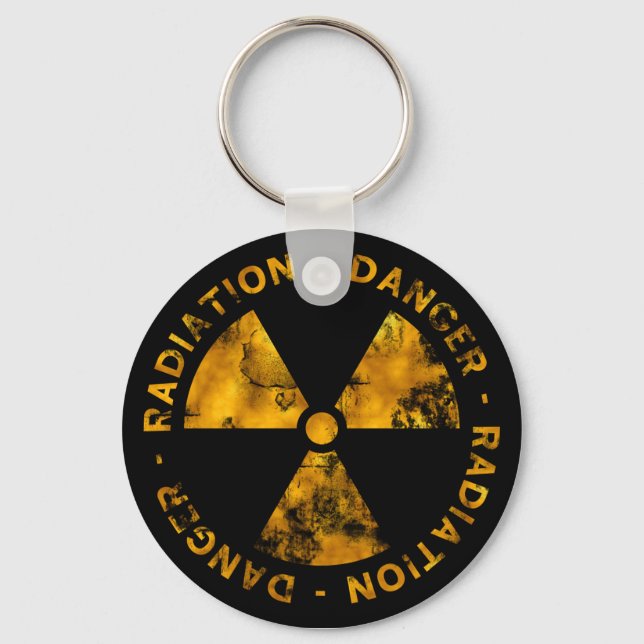 Distressed Radiation Symbol Keychain (Front)