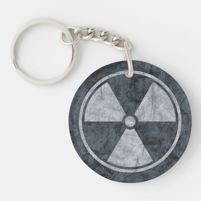 Distressed Radiation Symbol Keychain (Front)