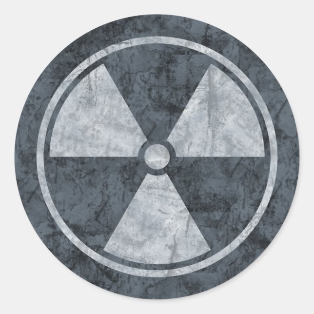 Distressed Radiation Symbol Sticker (Front)