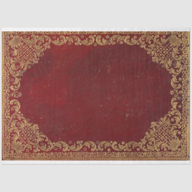 Distressed Red Book Cover Decoupage Sheet (Front)