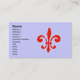 Distressed Red Fleur De Lis, Business Card