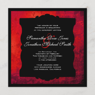 Distressed Red Gothic Wedding Invitation