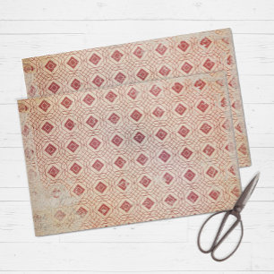 Distressed Red Retro Tissue Paper