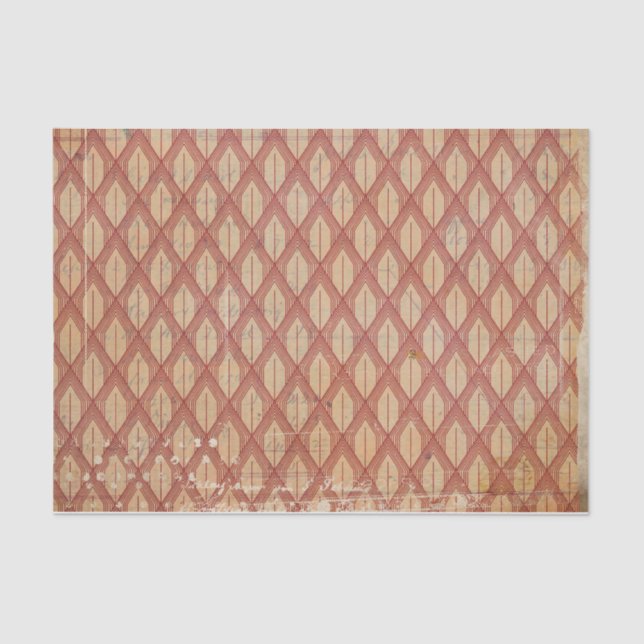 Distressed Red Retro Tissue Paper (Front)