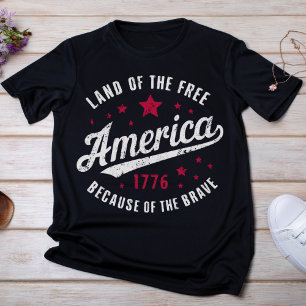 Distressed Red, White, and Black Patriotic America T-Shirt