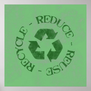 Distressed Reduce Reuse Recycle Poster