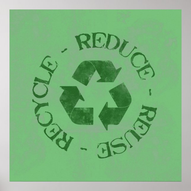 Distressed Reduce Reuse Recycle Poster (Front)