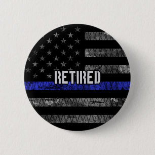 Distressed Retired Police Flag 6 Cm Round Badge