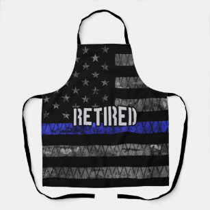 Distressed Retired Police Flag Apron