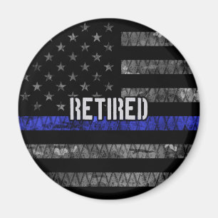 Distressed Retired Police Flag Magnet