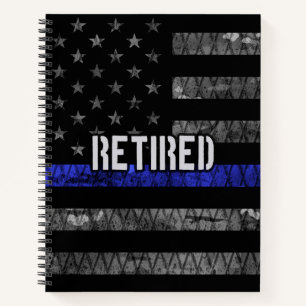 Distressed Retired Police Flag Notebook