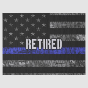 Distressed Retired Police Flag Tissue Paper