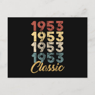 Distressed Retro Classic Born In 1952 66th Holiday Postcard