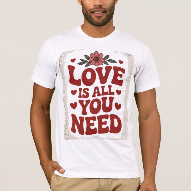 Distressed Retro Flower Heart Shirt (Front)