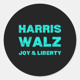 Distressed Retro Harris W 2024 Harris W Joy And Li Classic Round Sticker