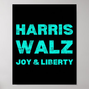 Distressed Retro Harris W 2024 Harris W Joy And Li Poster