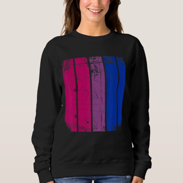 Distressed Retro Lgbt Bisexual Flag Lgbtq Pride Mo Sweatshirt (Front)