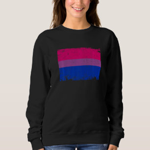 Distressed Retro Lgbt Bisexual Pride Flag Sweatshirt