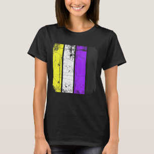 Distressed Retro Lgbt Nonbinary Flag Lgbtq Pride M T-Shirt