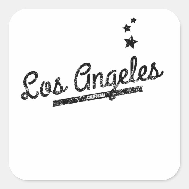 Distressed Retro Los Angeles Logo Square Sticker (Front)
