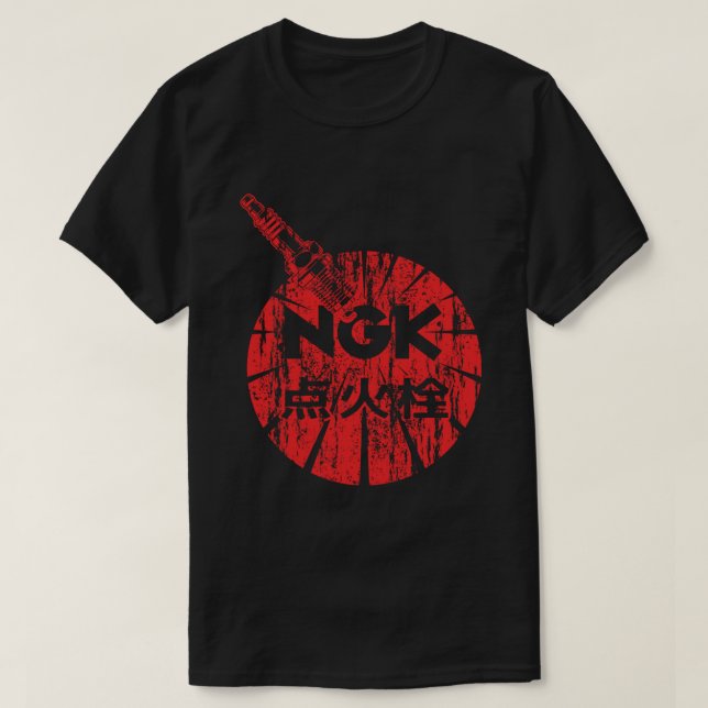 Distressed Retro NGK Logo Classic T-Shirt (Design Front)
